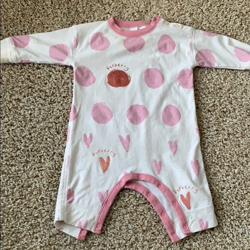 Pink Burberry Sleeper Onesie